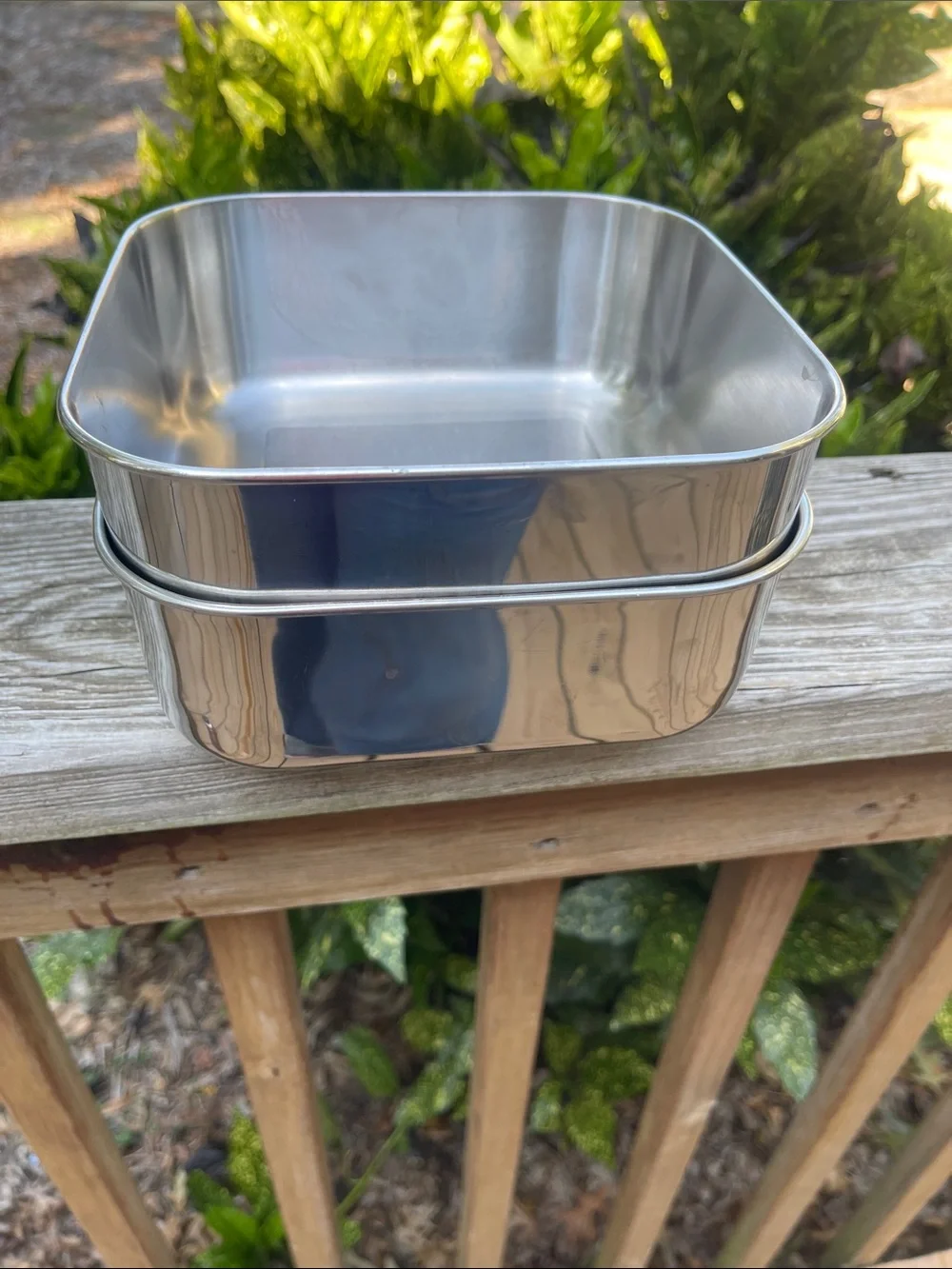 Vintage Tramontina Stainless Steel Square Baking Pan Set of 2